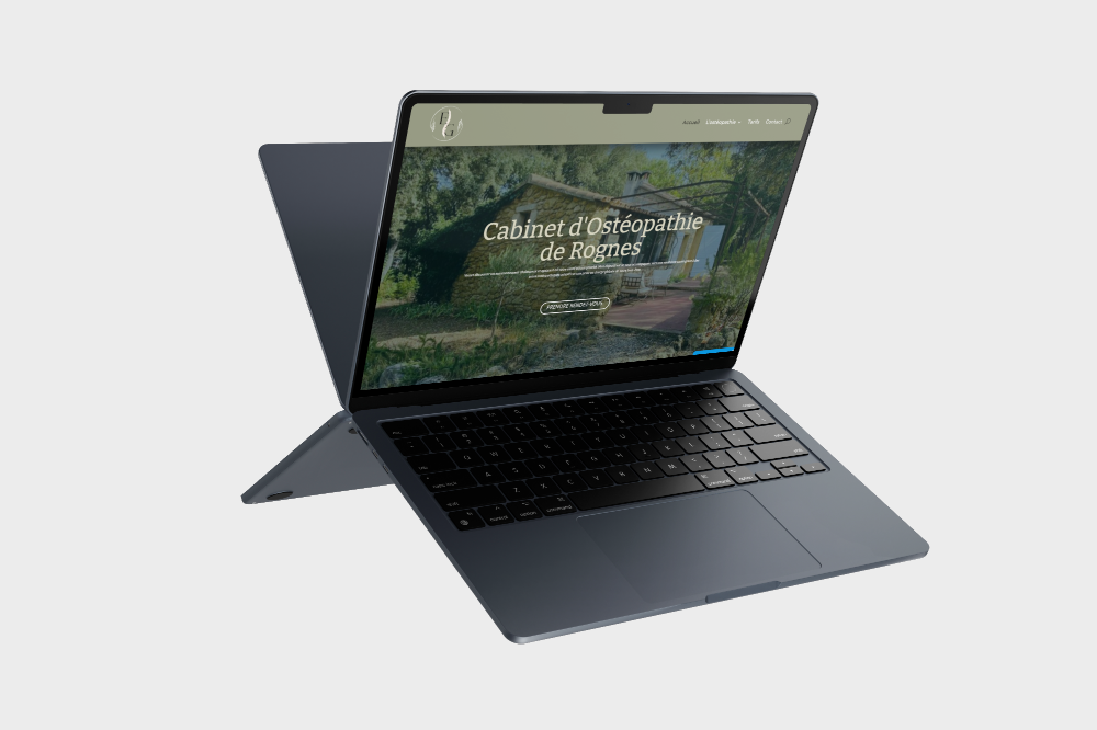 MacBook mockup flottant